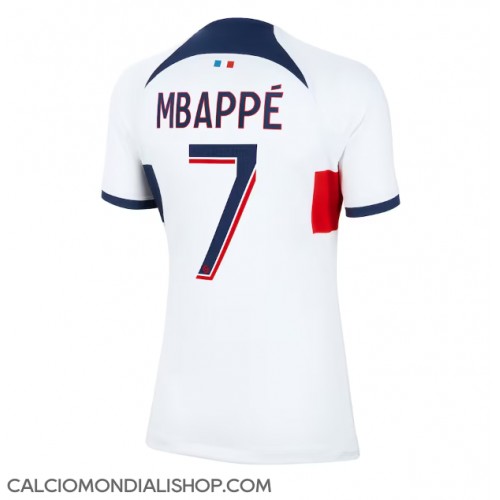 Maglie da calcio Paris Saint-Germain Kylian Mbappe #7 Seconda Maglia Femminile 2023-24 Manica Corta